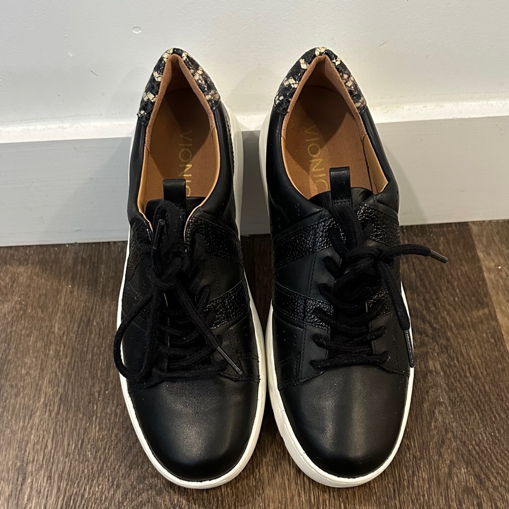 Vionic Black Sneakers with White Sole
